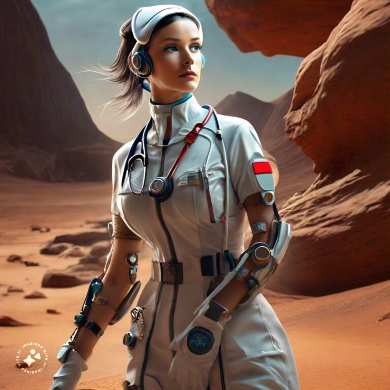 futuristic nurse on mars با هوش مصنوعی متا
