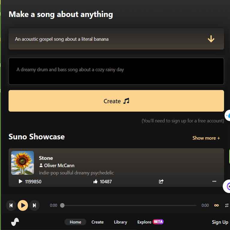 suno1 ساخت متن و موسیقی و خواندن آن توسط هوش مصنوعی